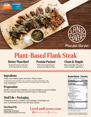 Meatless Flank Steak (Land Lover) 10x2#