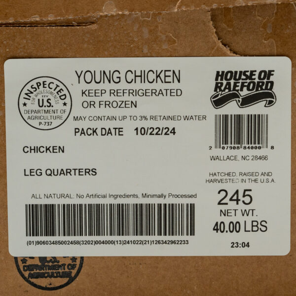 White Chicken Leg Quarters 40#