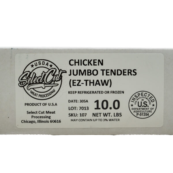 Chicken Frozen Jumbo Tenders (Ez-Thaw) 10#