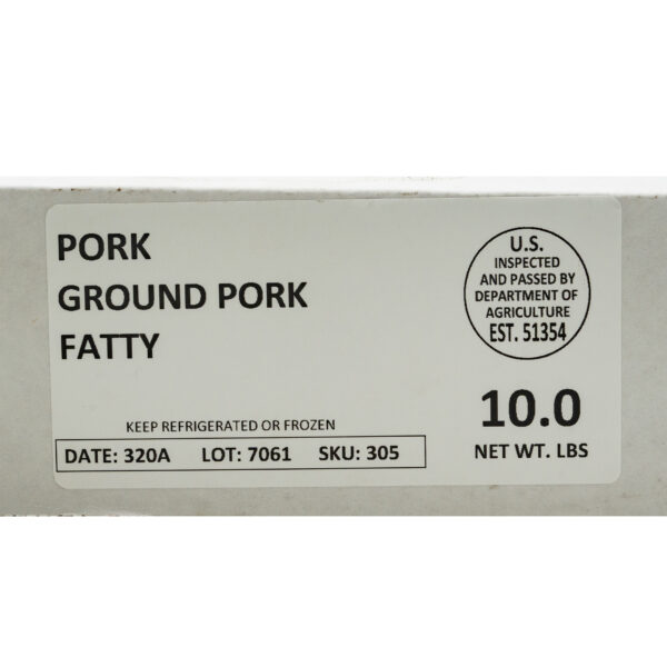 Ground Pork (Fatty) 10#