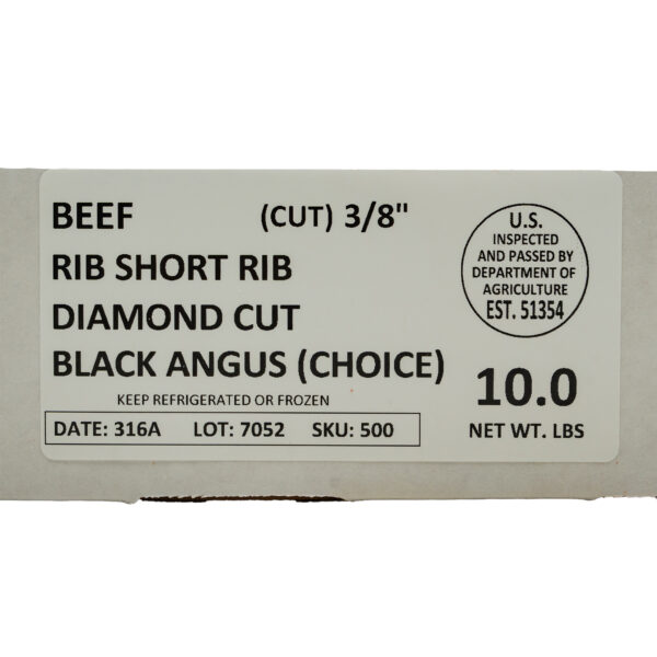 Beef Rib Short Ribs 3/8″ (Diamond Cut) 10#