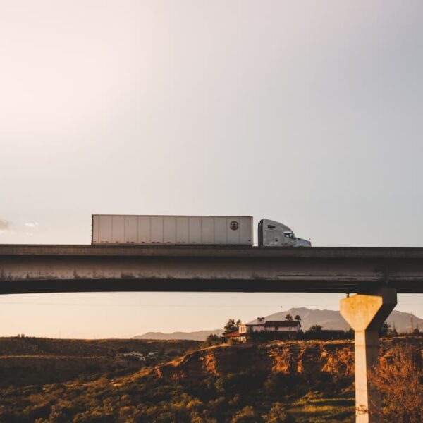 Truck on bridge