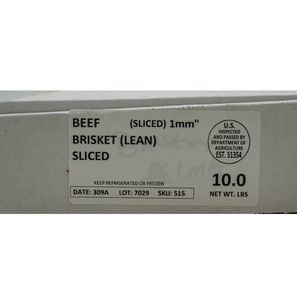 Beef Brisket (Sliced 1mm Hot Pot) 10#