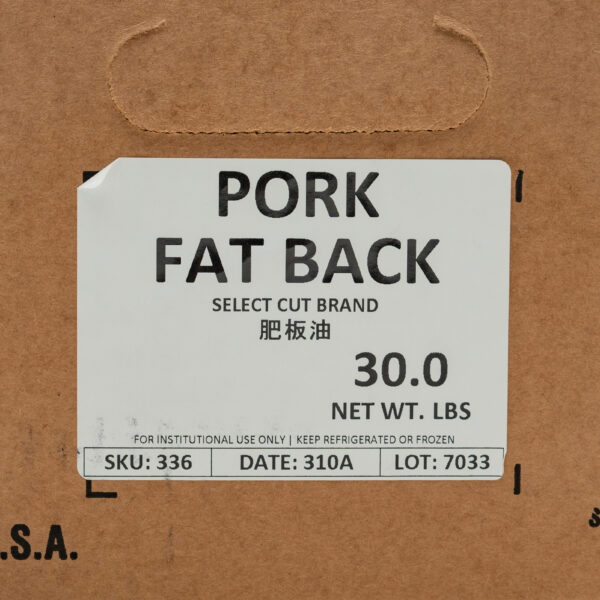 Fat Back (Pork Fat) 30#